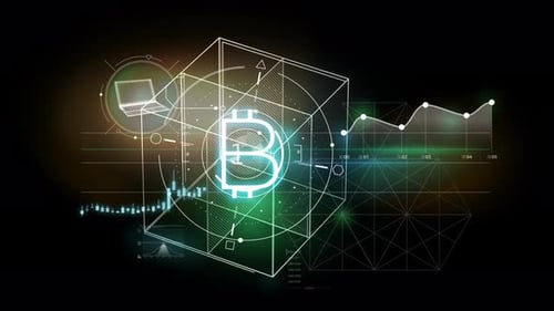 Futuristic Blockchain Crypto Data Cube Animation