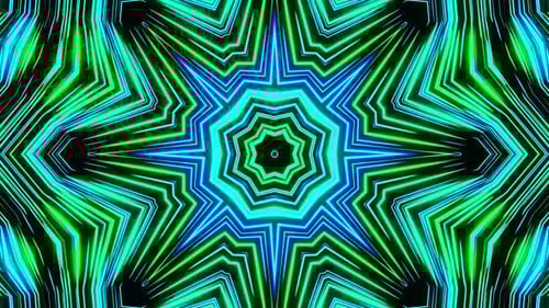 Dynamic abstract neon light tunnel pulsates with vibrant energy