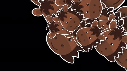 Cartoon horse transition 4K Alpha channel