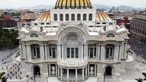 Aerial View of The Palace of Fine Arts in Mexico City