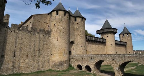 Carcassonne, the biggest castle fortress in europe, Aude department, France