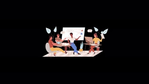 Creative Team Meeting in a Modern Office Space with Ideas and Collaboration