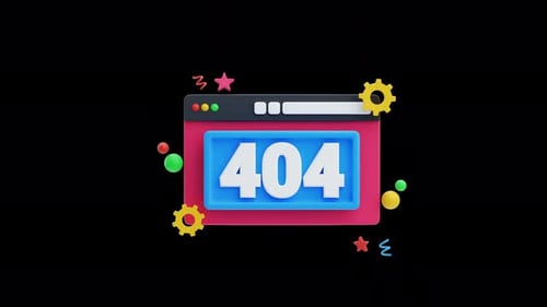 website error 404 page 3d animation
