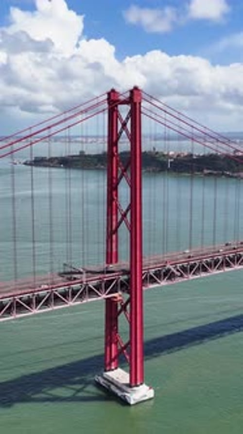25th of April Bridge at Lisbon in Lisbon District Portugal.
