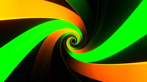 Green And Orange Neon Spirals Background Vj Loop In 4K