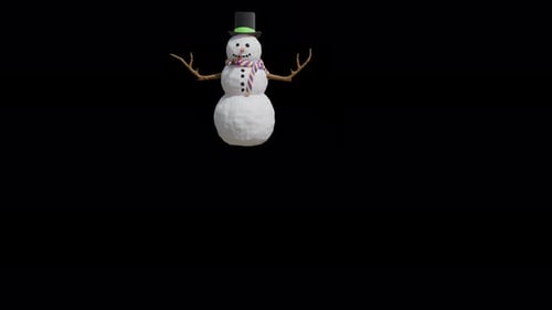 Snowman Jump Animation With Alpha Channel