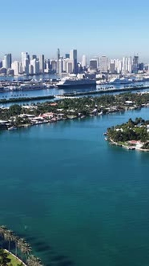 Miami Beach Skyline At Miami Beach In Florida United States.