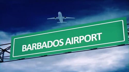 Barbados Airport Road Signs