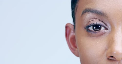 Extreme Close Up of Woman Blinking Eye