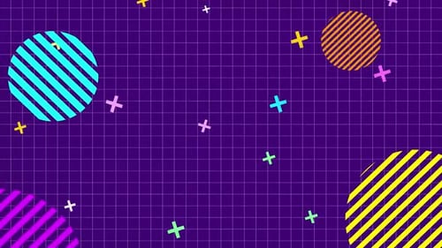 Vibrant Retro Geometric Animated Loop Background