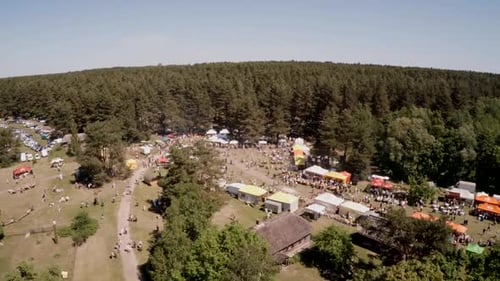 festival, an artisan market in an open-air museum, lots of people