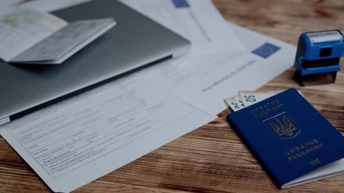 Passport and Migration Creative Advertising Concept Close Up of an Identity Document A Ukrainian