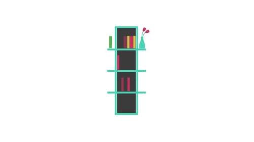 Vídeo de animación del icono del símbolo de Book Rack