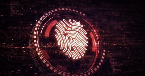 Impressão digital, identidade cibernética, símbolo de segurança e identidade, conceito digital