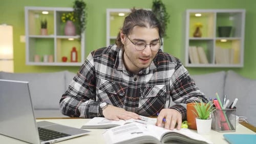 Excited college student.