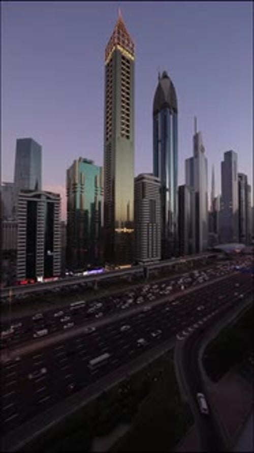 Video about the skyscrapers in the city of Dubai Downtown