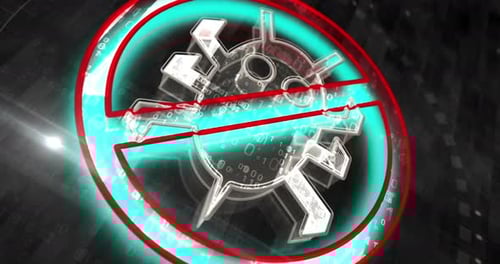 Antivirus symbol 3d digital concept loop