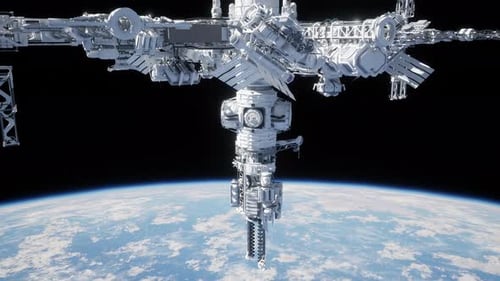 Raumstation, die die Erde umkreist 5