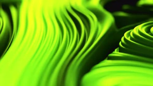 Vibrant green abstract flowing waves create a dynamic, organic texture perfect for modern design bac