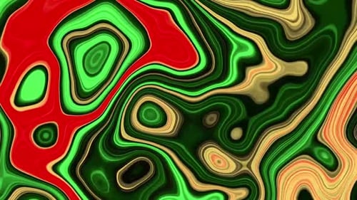 Red Green Metallic Fluid Background Video