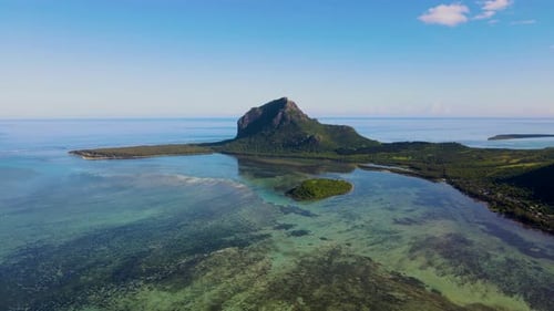 Le Morne Beach Mauritius Tropical Beach with Palm Trees and White Sand Blue Ocean