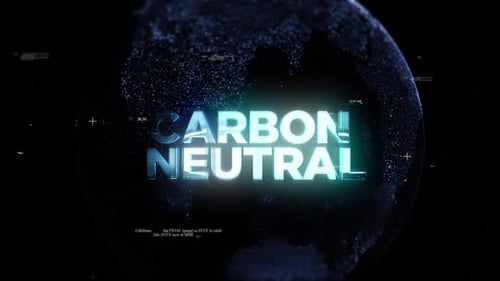 Título neutro en carbono sobre un mundo tecnológico rodeado de una red de efectos gráficos V03