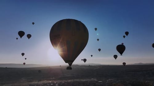 Hot Air Balloons at Sunrise or Sunset