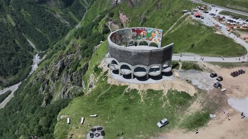 Peoples' Friendship Monument In The Mountains Of Georgia