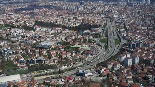 Highway Road Multilevel Junction in Istanbul