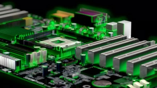 Glowing Electric Circuit Chipset Loop