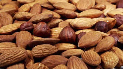 Selective Focus on Almond Nuts Macro Shot for Healthy Organic Nutrition Eating