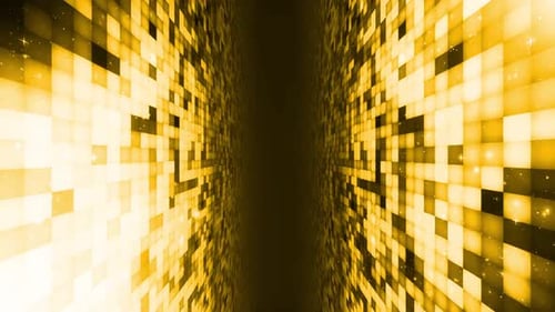 Geometric Golden Shimmering Tunnel Loop Background