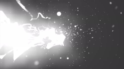 Abstract white electric lightning energy burst in dark space