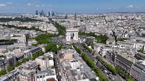 Arc De Triomphe At Paris In Island Of France France.