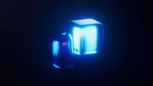 Loop dark gem glass with neon light effects