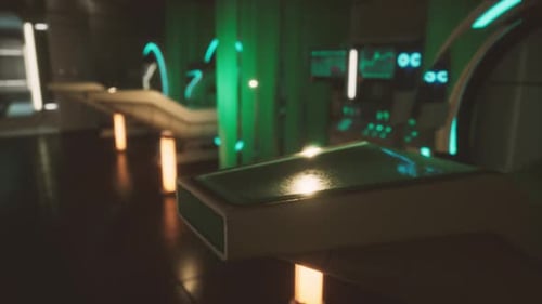 Futuristic Medical Science Laboratory Interior Background