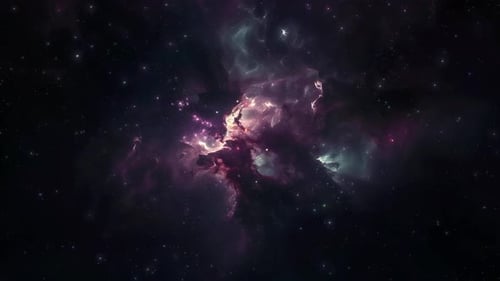 Vibrant Cosmic Nebula Animation with Sparkling Stars
