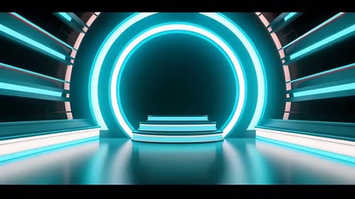 Futuristic Neon Stage Background for Presentations
