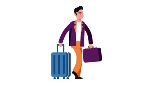 Passageiro com malas.