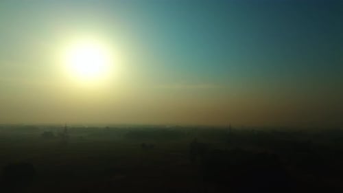 Rural Landscape Bathed in Golden Sunrise Light