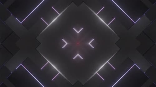 Abstract Neon Glowing Geometric Lines Animated Background