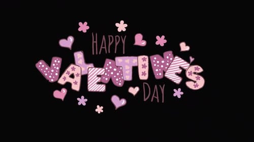 Hand Drawn Valentine's Day Title Animation with Hearts
