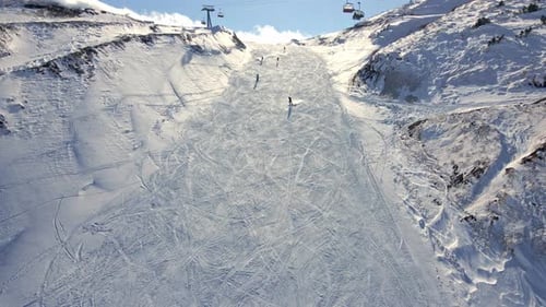 Aerial drone view of Ergan Mountain Ski Center
