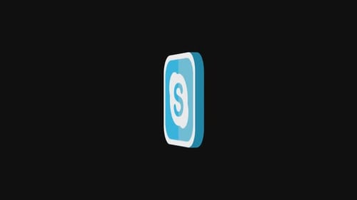 Animated 3D Rotating Skype Logo Icon