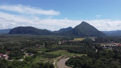 Vue aérienne du village malais naturel de Baling, Kedah