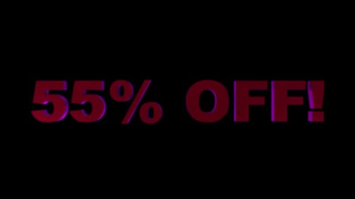 3D Percentage Discount Text Reveal Animation