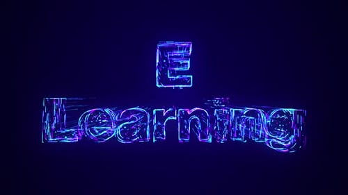 Texto de e-learning sendo construído usando linhas