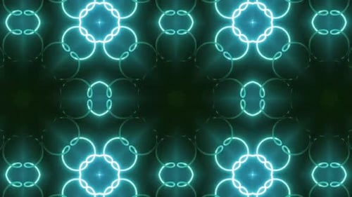 Dynamische Neonblumenmuster pulsieren mit lebendigem Licht und Energie.