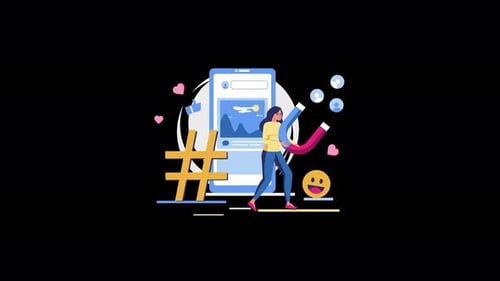 Flat Design Social Media Marketing Engagement Illustration