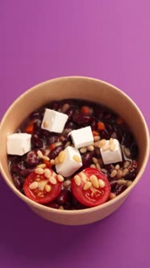 Salad from a healthy diet. Close up. Delivery